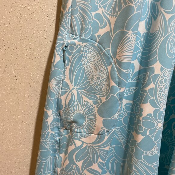 Title Nine Cirque De La Vie Blue Floral Strappy Criss Cross Back Dress Twiggy - Picture 9 of 13